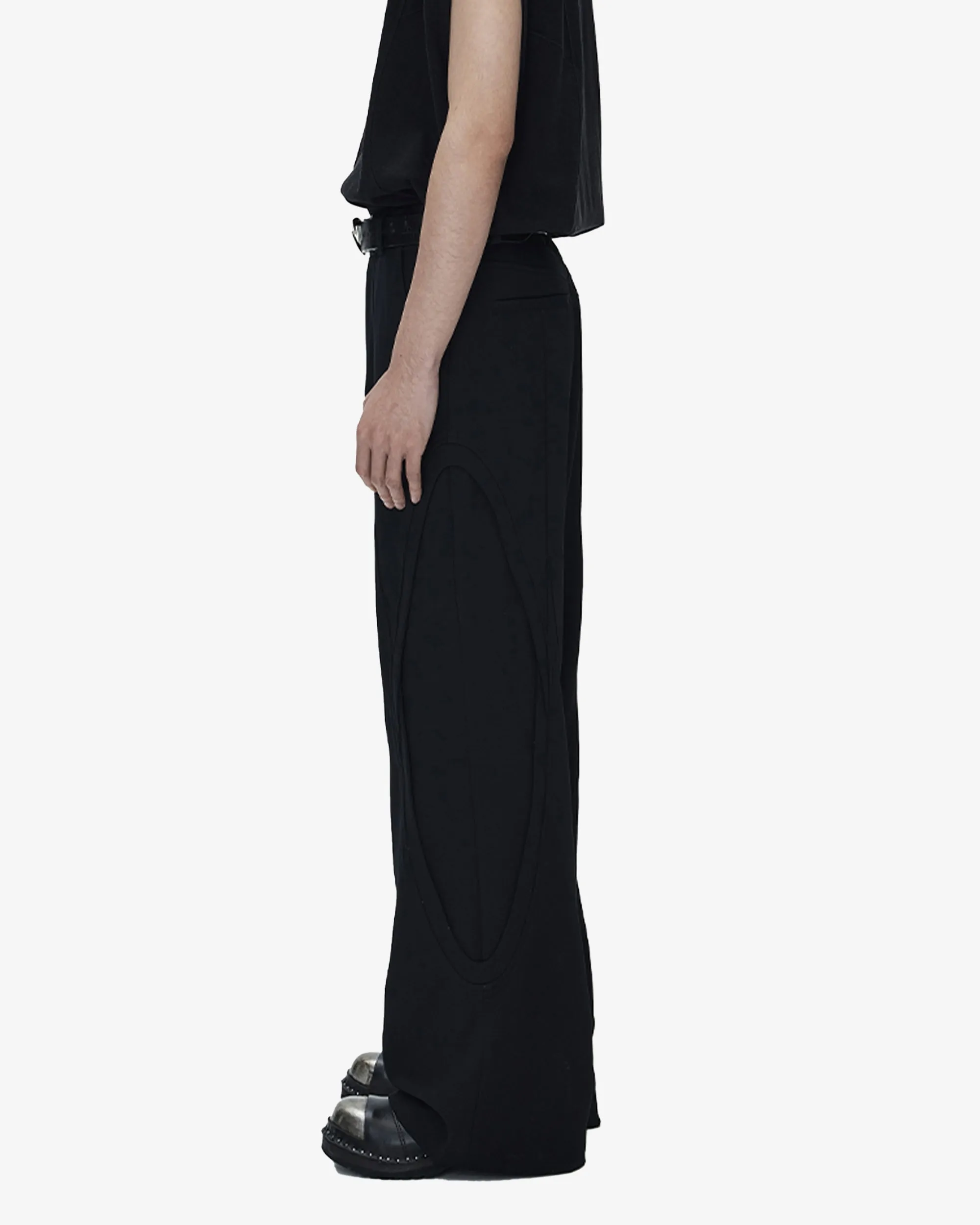 Flared Round Seam Wide Fit Pants