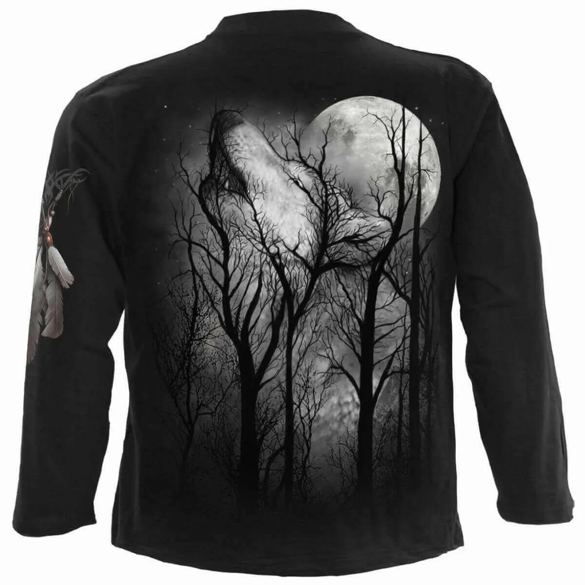 FOREST WOLF - Longsleeve T-Shirt Black