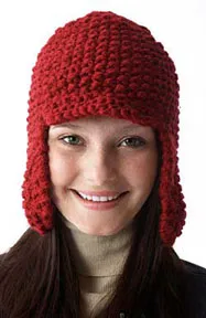 Free Earflap Hat with Peak Knit Pattern