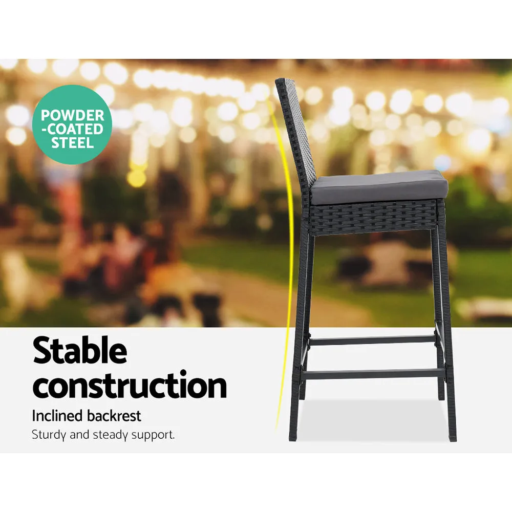 Gardeon Outdoor Bar Set Table Stools Furniture Wicker 5PCS