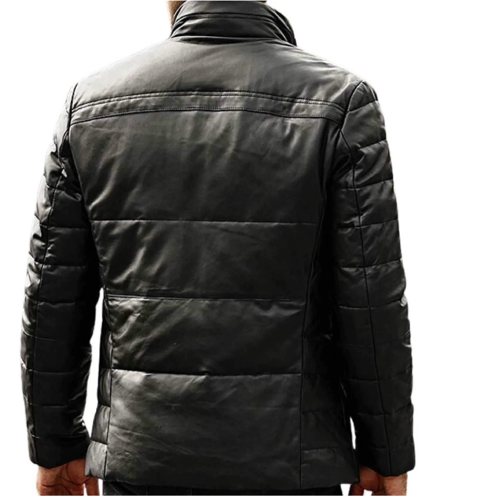 Genuine Lambskin Leather Jacket For Men Stylish Casual Zipper Style Coat For Autumn & Winter