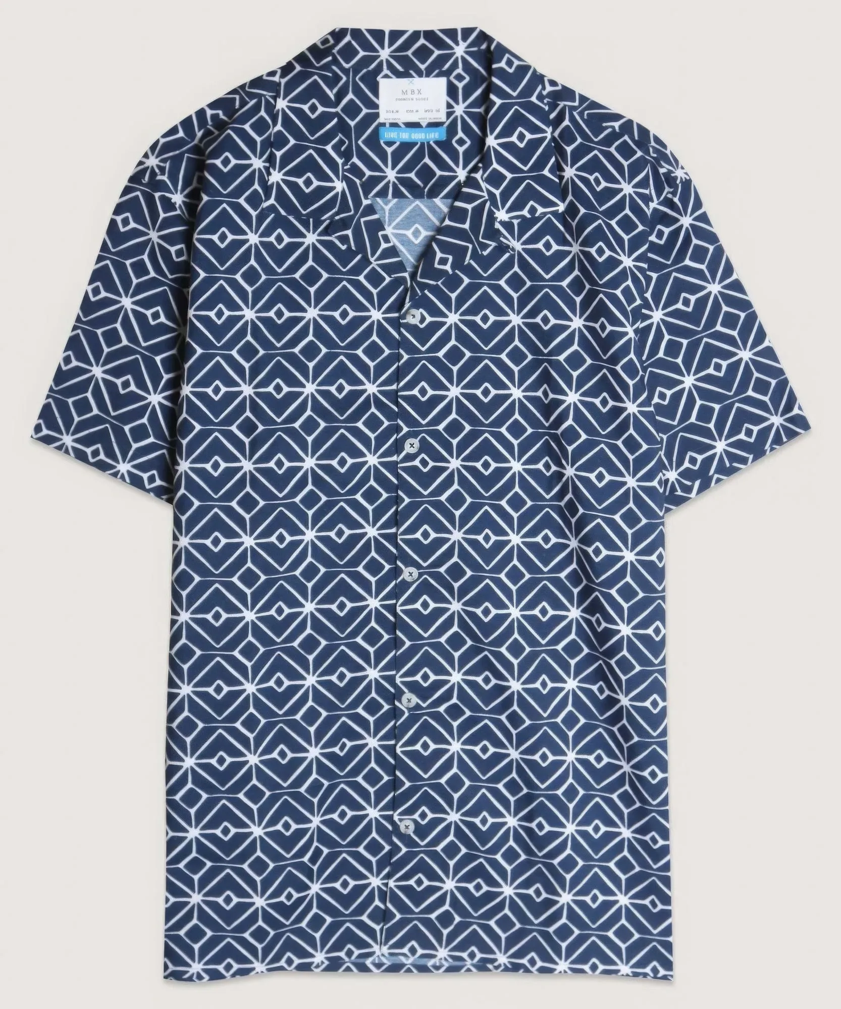 Geo Print Camp Men's Button Up Shirt