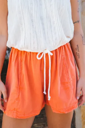 Get Free Poplin Shorts, Mandarin Red | Free People