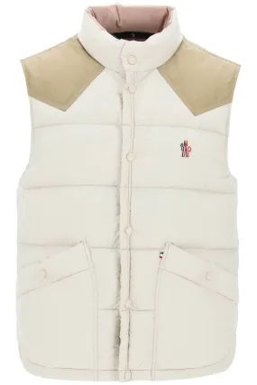 Gilets Moncler Grenoble Veny Padded Feather Vest For - Beige - Femme