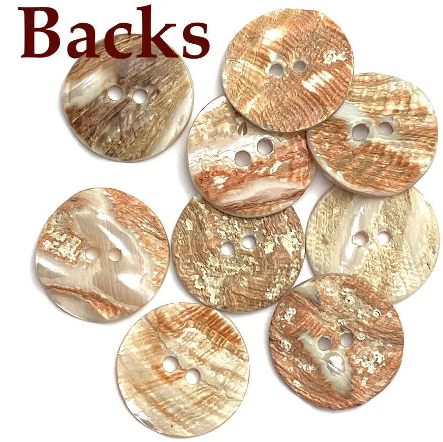 Golden Beige Abalone 7/8" MOP Shell Buttons 23mm 2-Hole  #KB-930