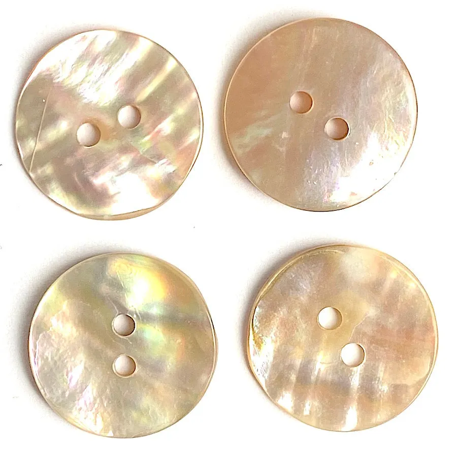 Golden Beige Abalone 7/8" MOP Shell Buttons 23mm 2-Hole  #KB-930