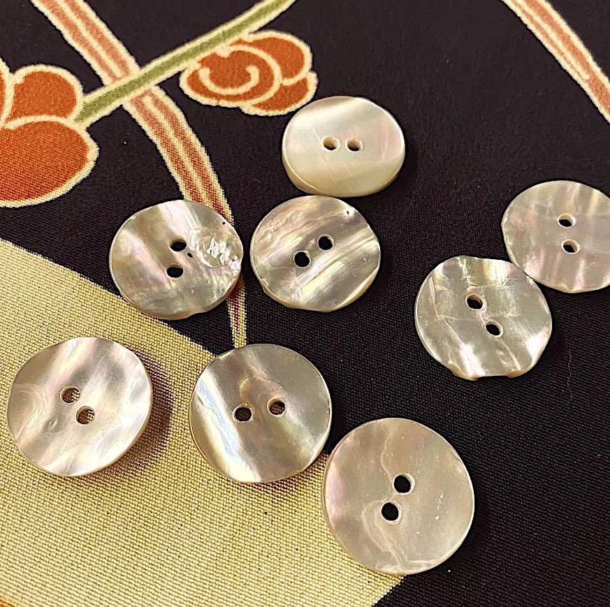 Golden Beige Abalone 7/8" MOP Shell Buttons 23mm 2-Hole  #KB-930