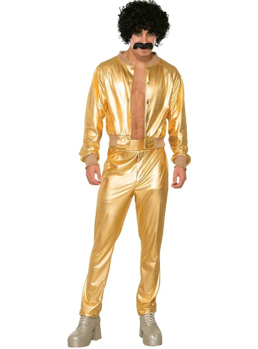 Golden Disco Singer Mens Plus Size Costume