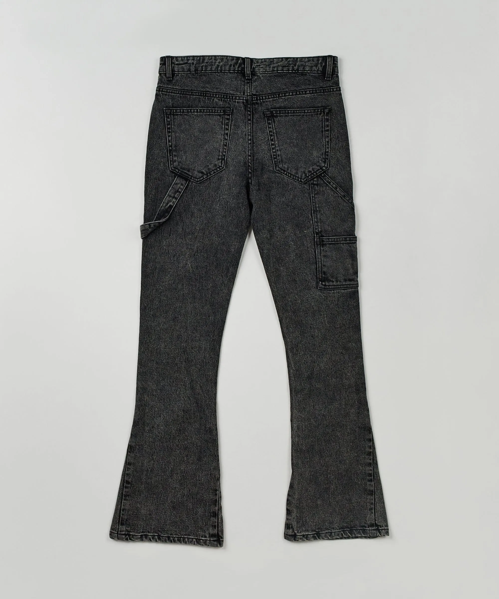 Greater Fifth Carpenter Flare Denim Jeans - Charcoal