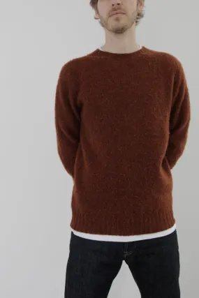 Half Dozen Super-Soft Double Brushed Crew Neck Knitted Jumper (Rust)