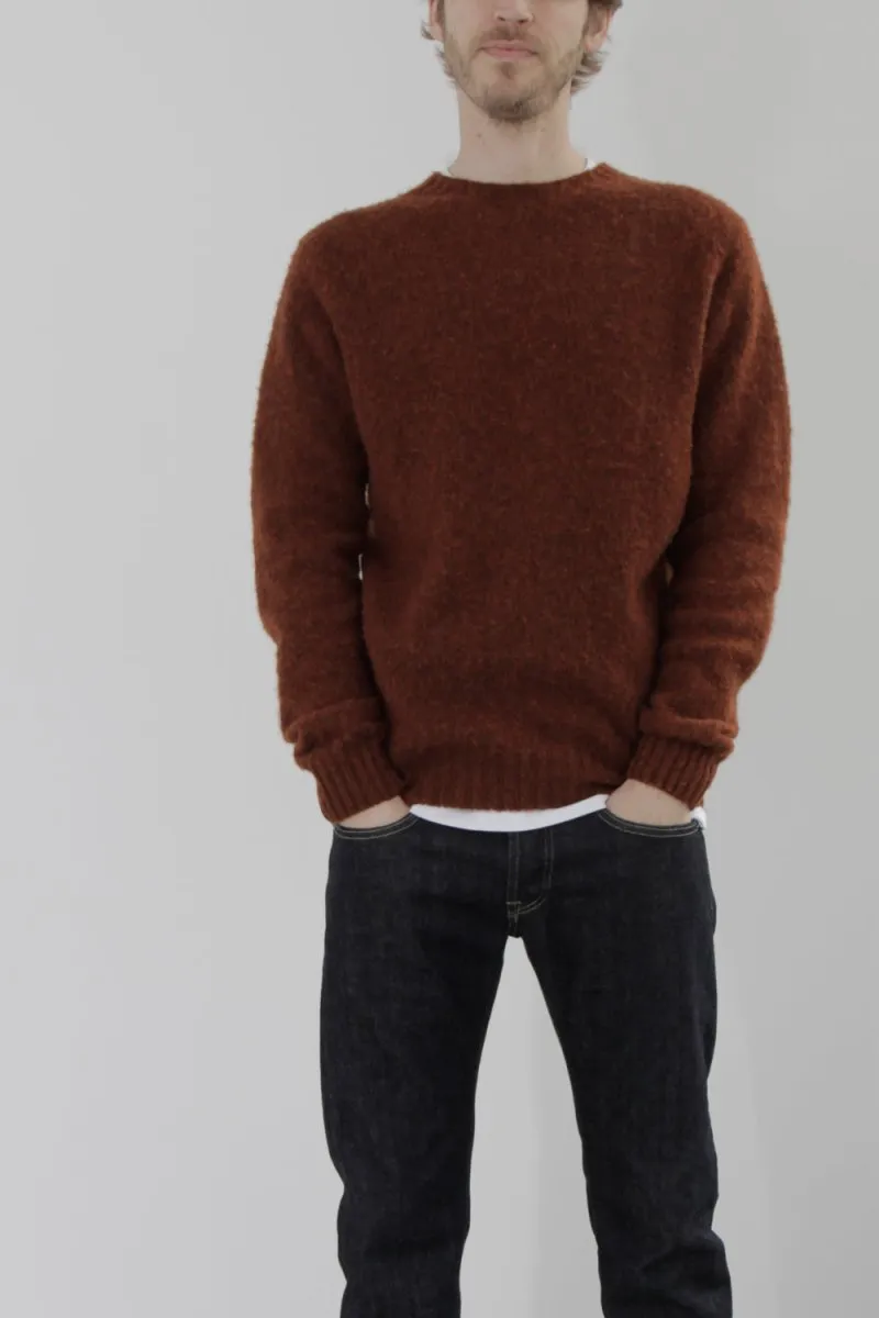 Half Dozen Super-Soft Double Brushed Crew Neck Knitted Jumper (Rust)