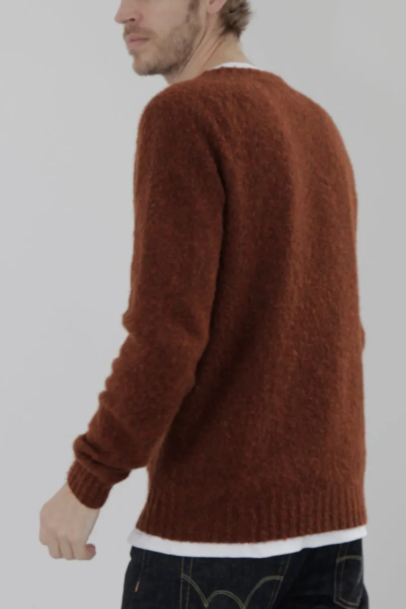 Half Dozen Super-Soft Double Brushed Crew Neck Knitted Jumper (Rust)