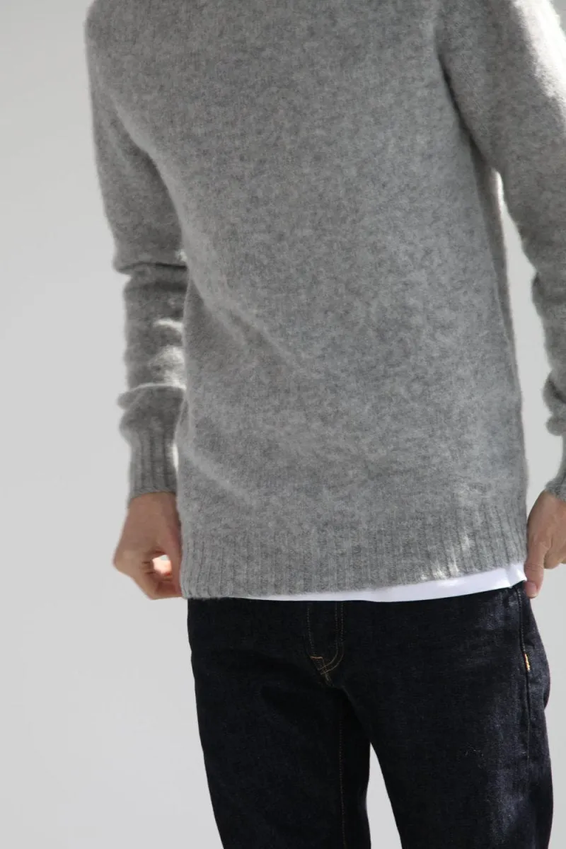 Half Dozen Super-Soft Double Brushed Crew Neck Knitted Jumper (Silver)