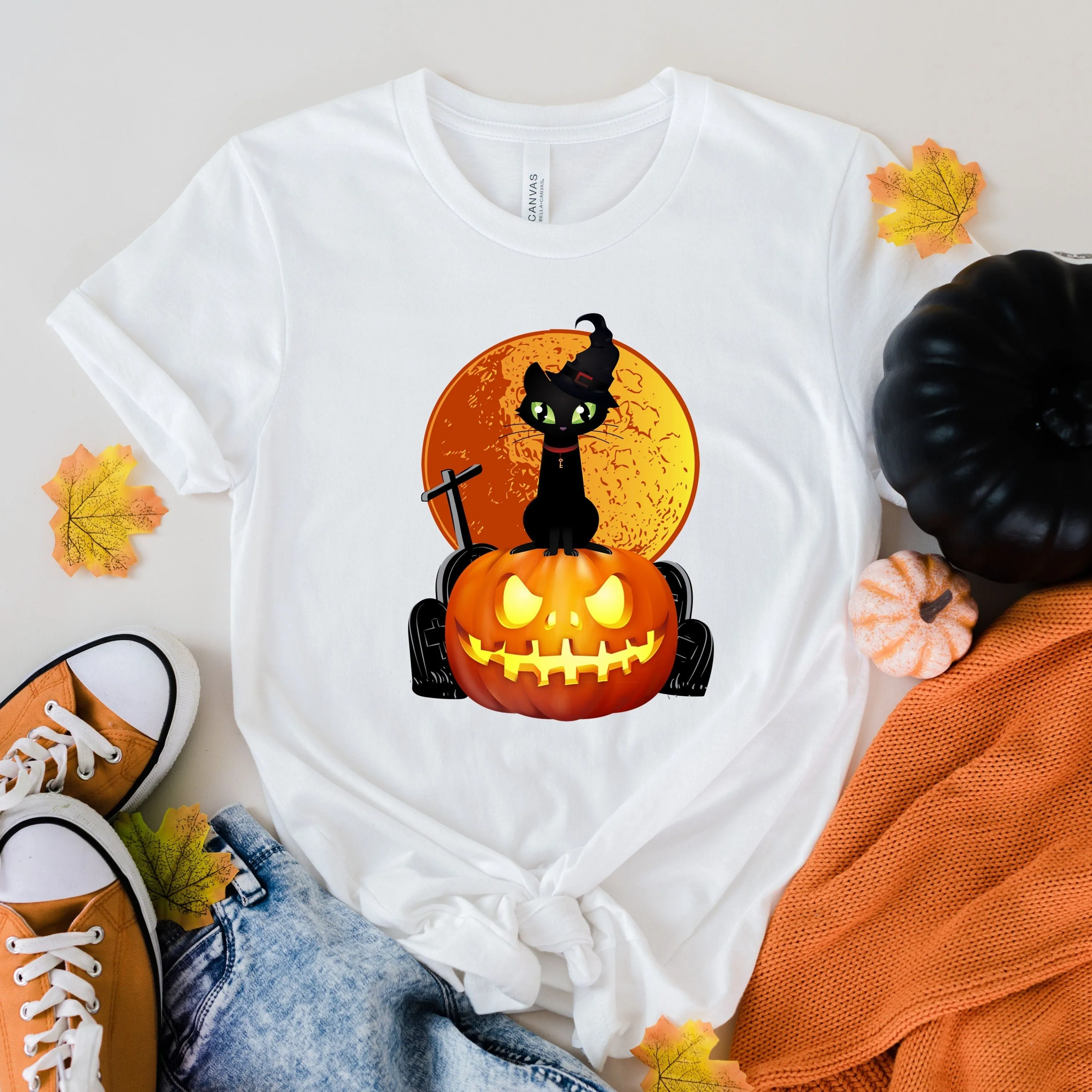 halloween pumpkin  shirt, pumpkin tshirt,cat and pumpkin shit , haloween costume,halloween gift