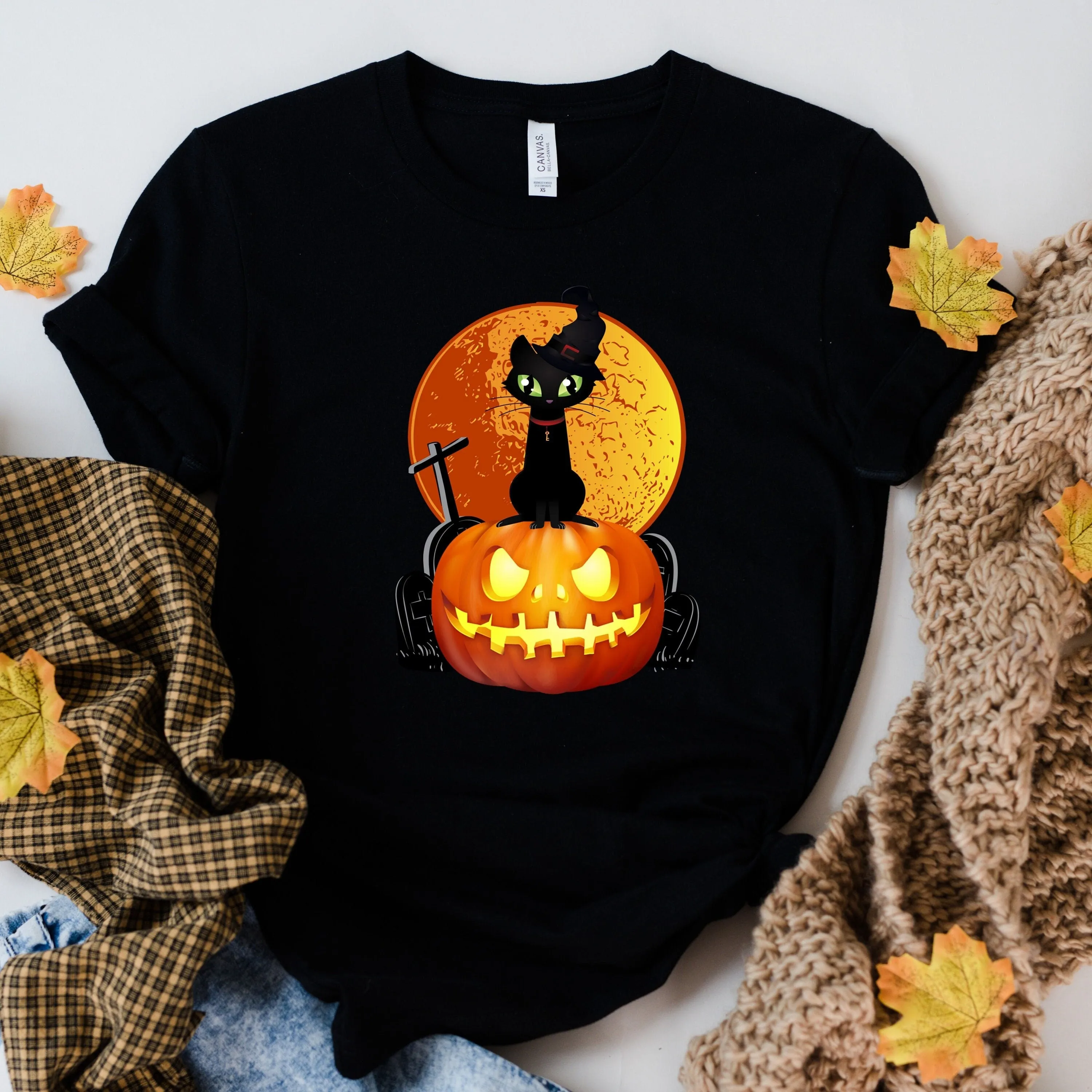 halloween pumpkin  shirt, pumpkin tshirt,cat and pumpkin shit , haloween costume,halloween gift