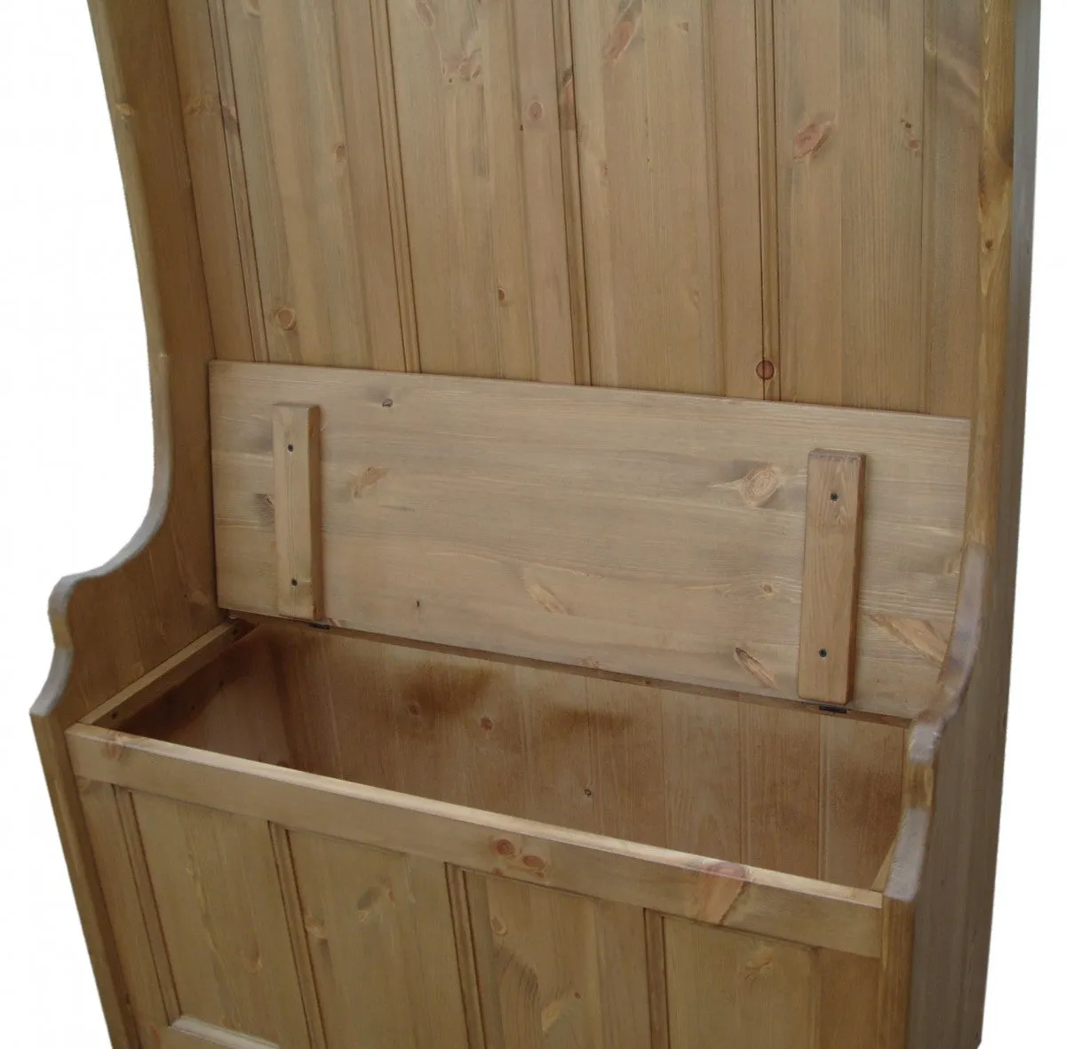 **Hallway Porch Settle Pew Monks Bench, with Optional Coat Hook and under storage seat