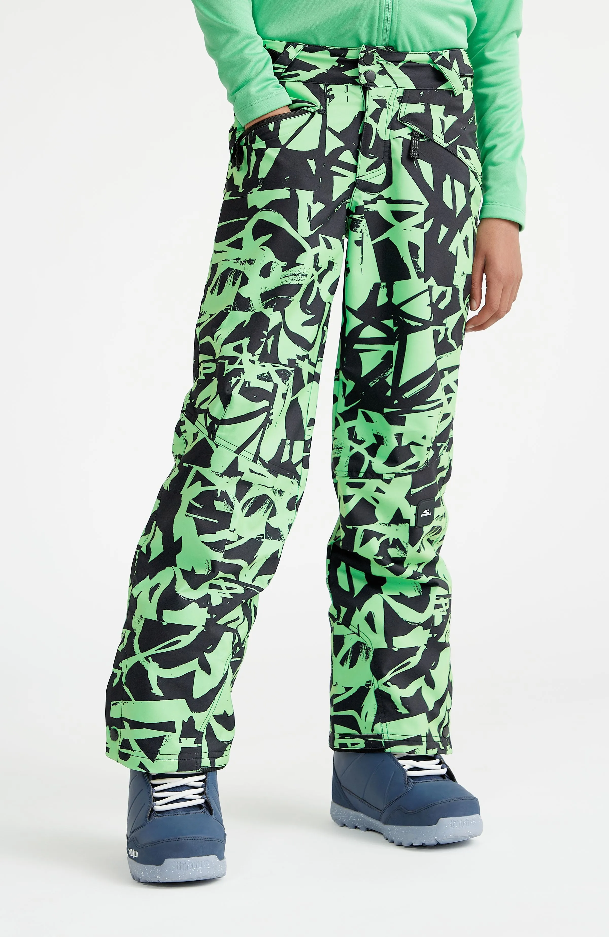 Hammer Printed Snow Pants | Green Scribble