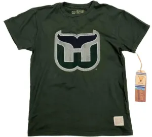 Hartford Whalers Retro Brand Forest Green Vintage Whale Tail Cotton T-Shirt