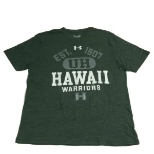 Hawaii Warriors Under Armour HeatGear Loose Fit Green SS Crew Neck T-Shirt (L)