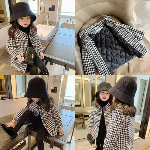 High Quality Lattice Children Coat Wool Coat For Boys Fashion