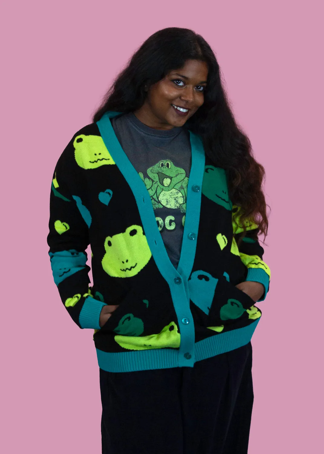 Home of Rainbows - Froggy Friends Knit Cardigan