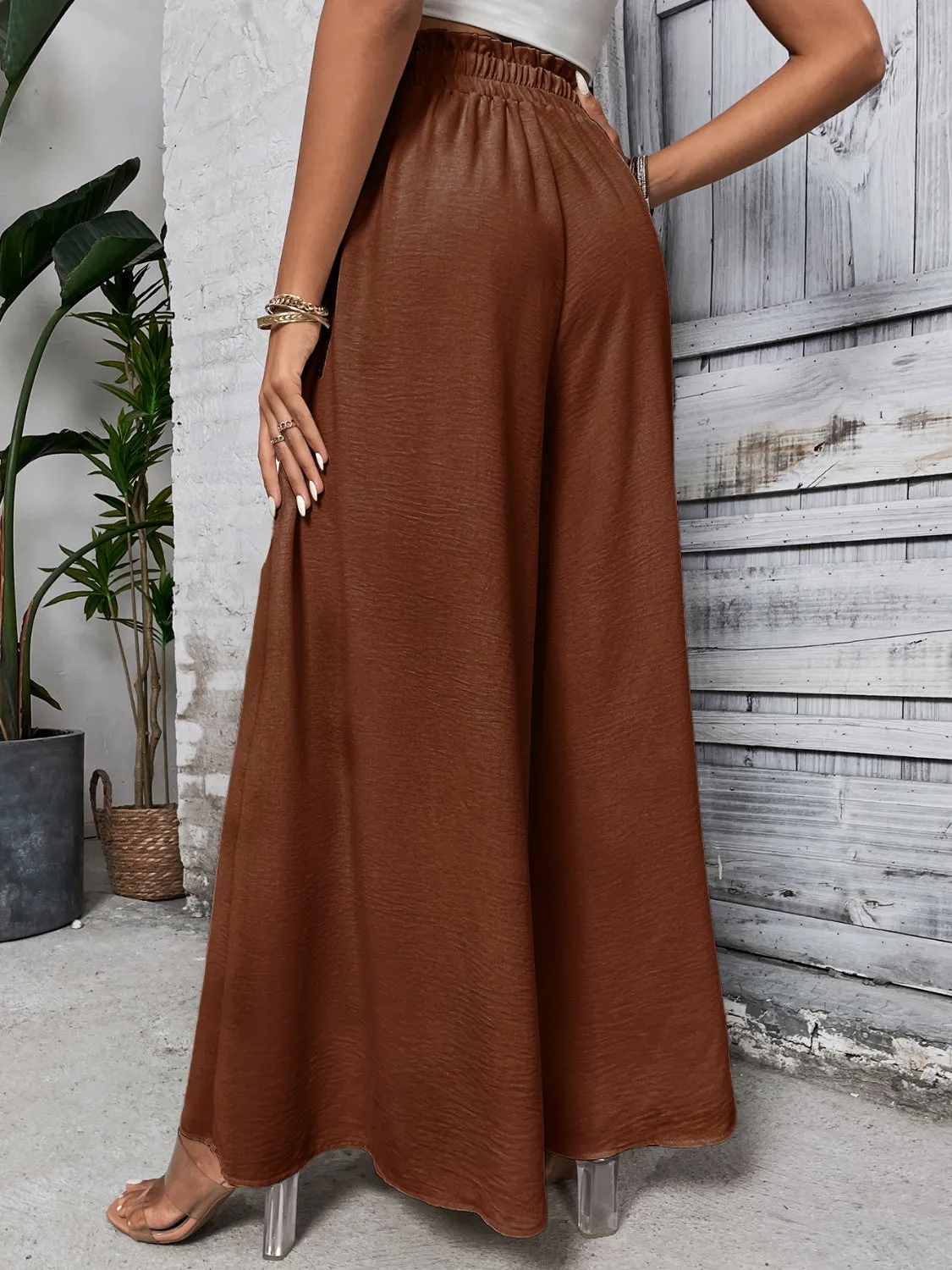 Honey Tied High Waist Wide Leg Pants