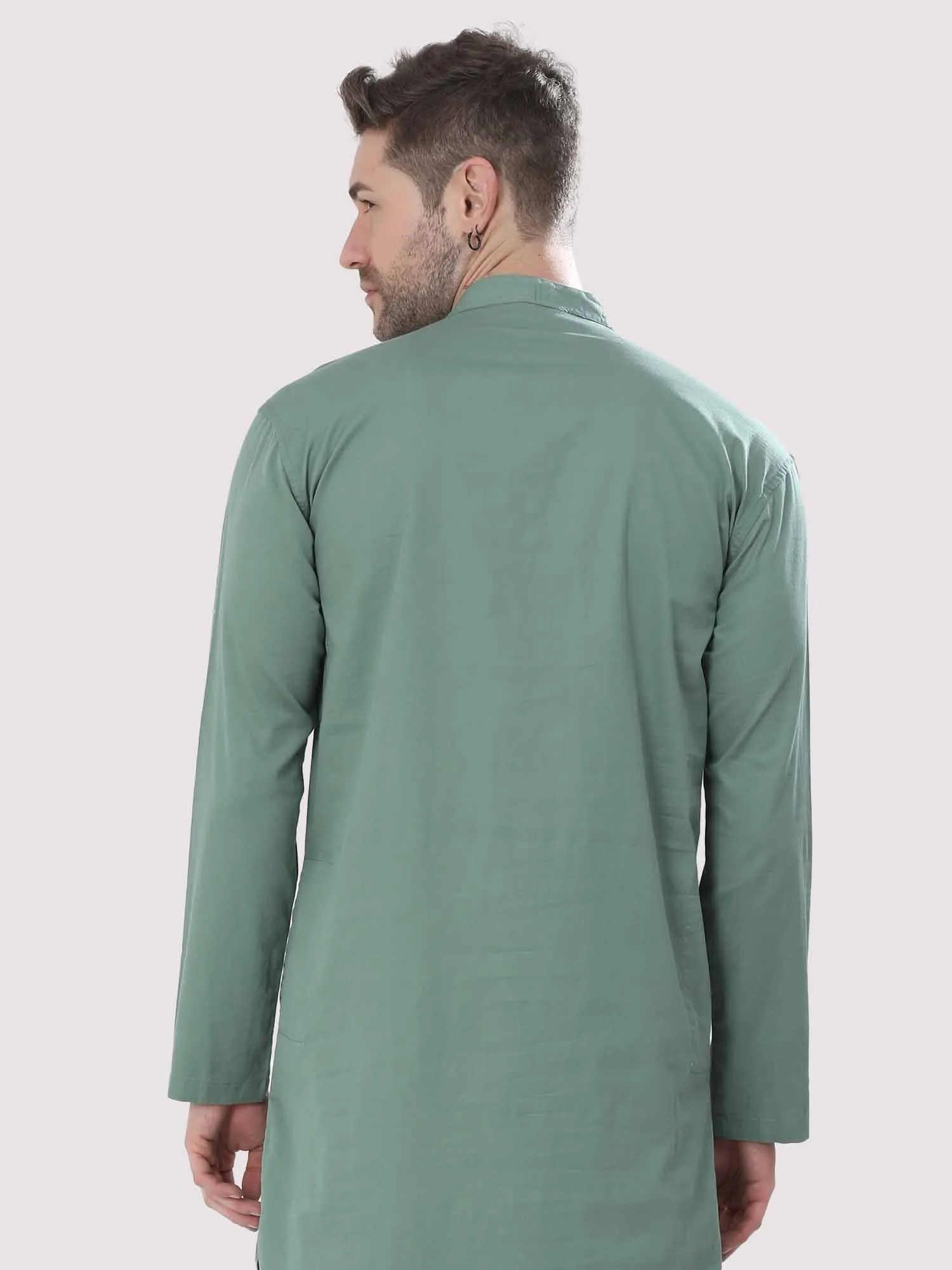 Hunter Green Solid Kurta