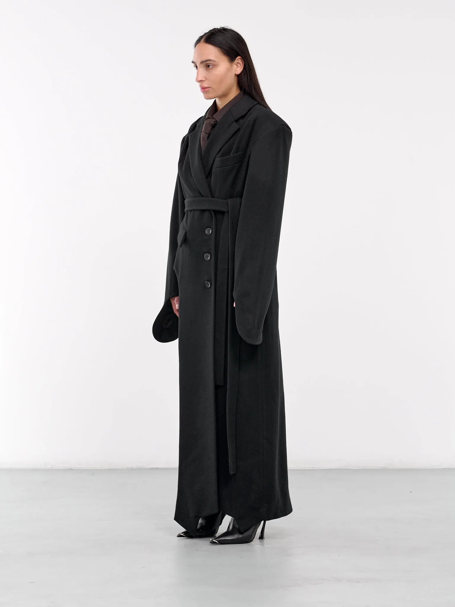 Inverse Wool Coat (417-176-BLACK)