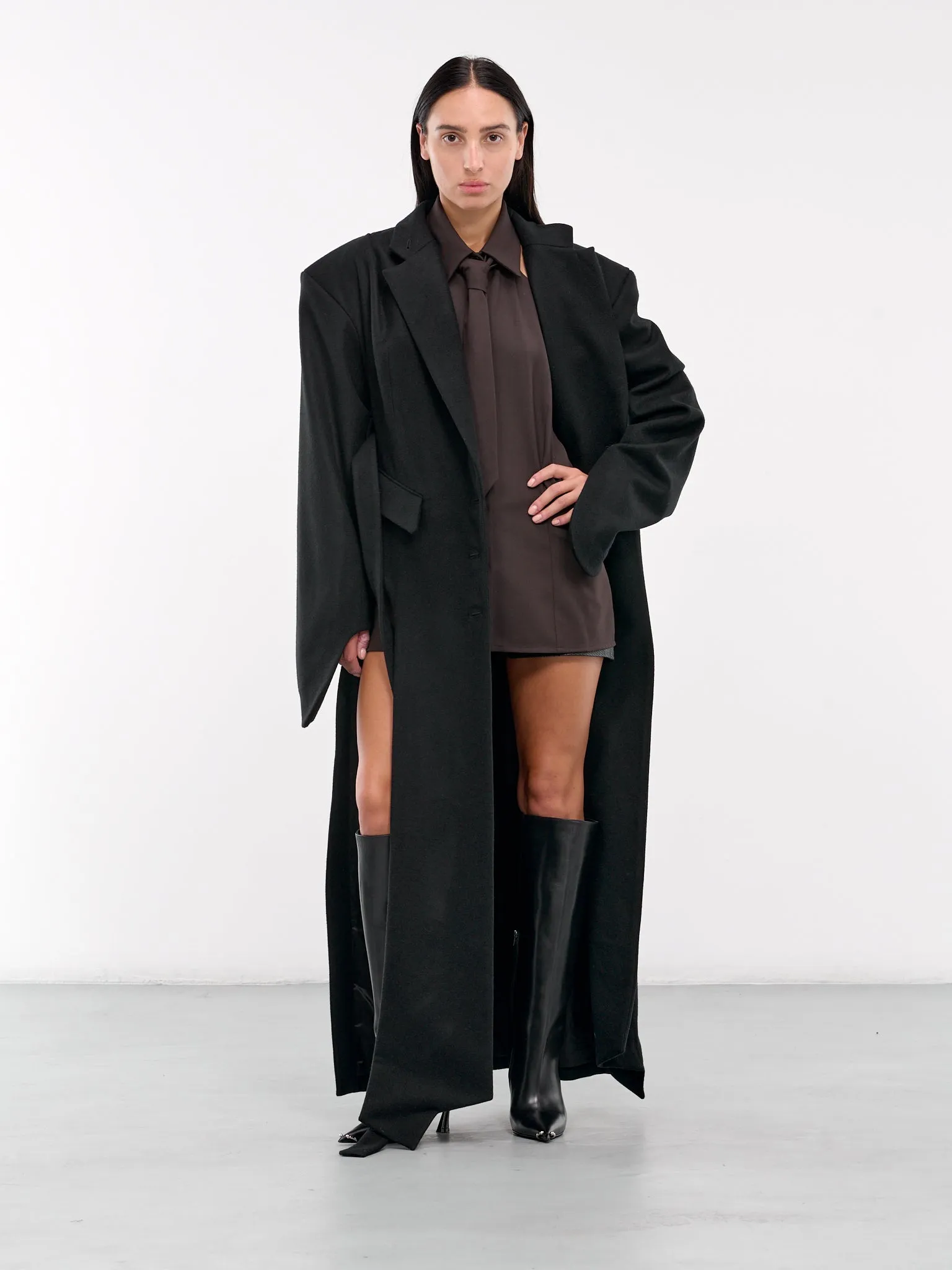 Inverse Wool Coat (417-176-BLACK)