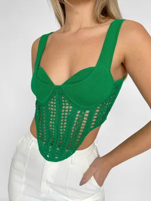 Isla Crochet Top // Emerald