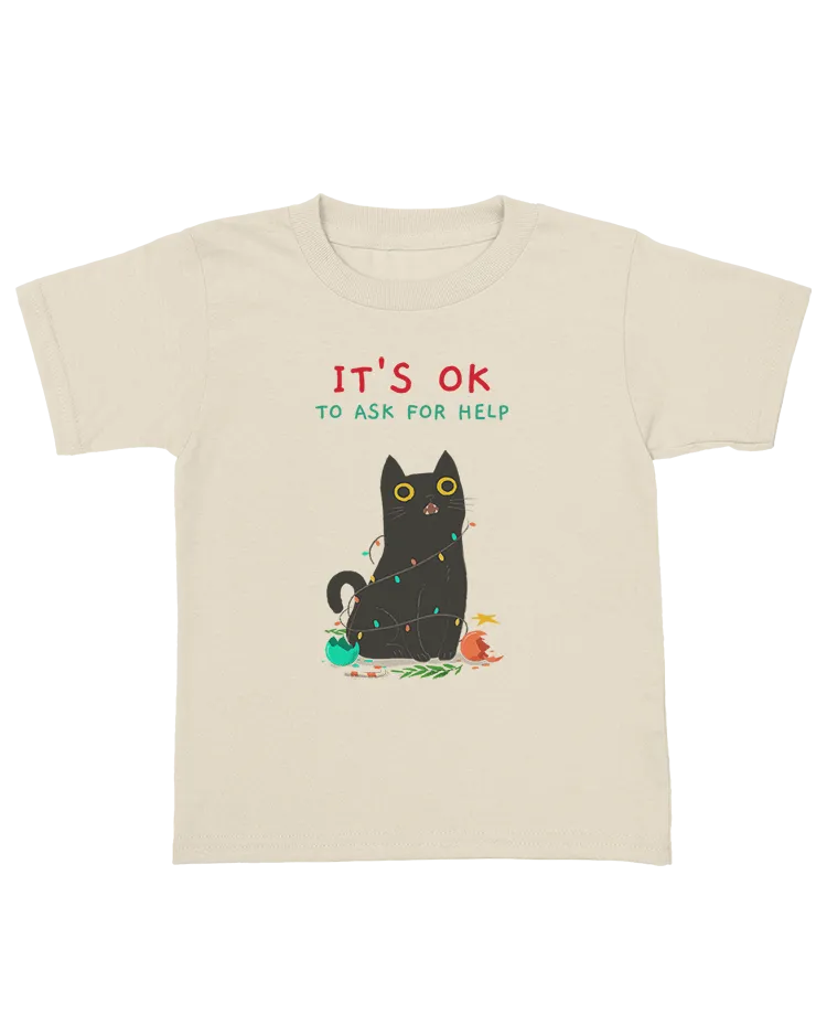 It's OK To Ask For Help (Black Cat) - Youth T-Shirt