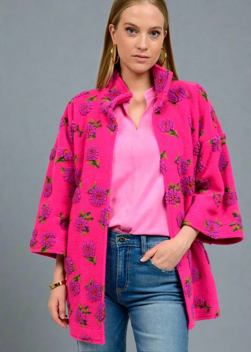 Ivy Jane 130205 Puff Floral Sherpa Jacket