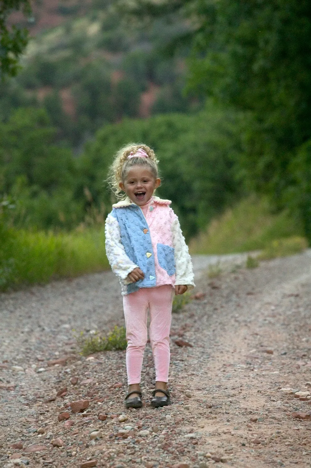 Jacket, Pink Chenille Summer Cotton Girls Coat