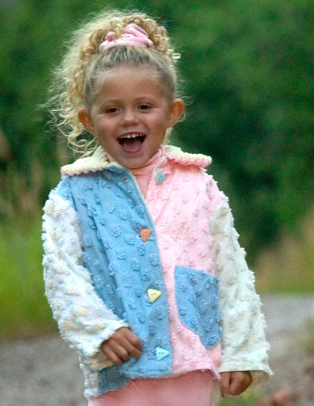 Jacket, Pink Chenille Summer Cotton Girls Coat