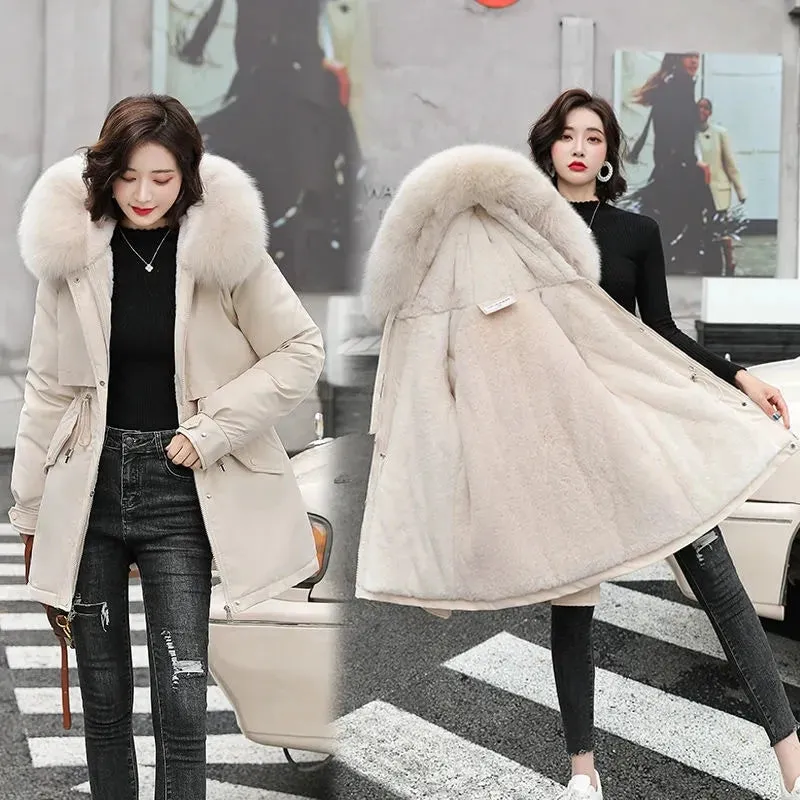 Jacket Women, Long Coat Wool Liner Hooded.