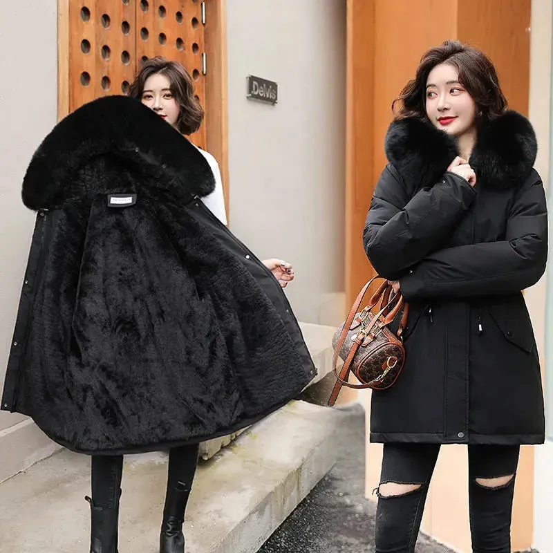 Jacket Women, Long Coat Wool Liner Hooded.