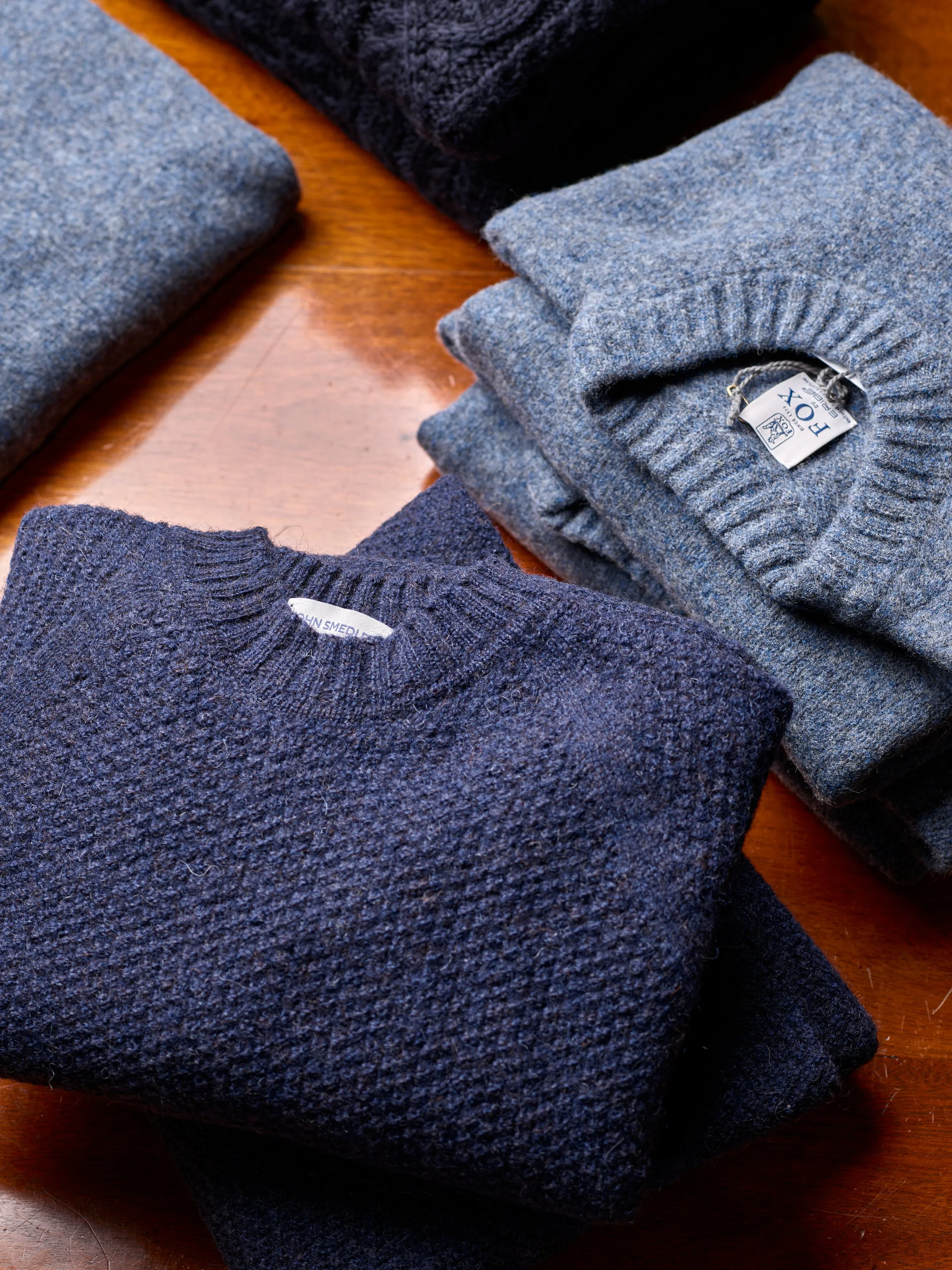 John Smedley Couper Woollen British Blue Pullover