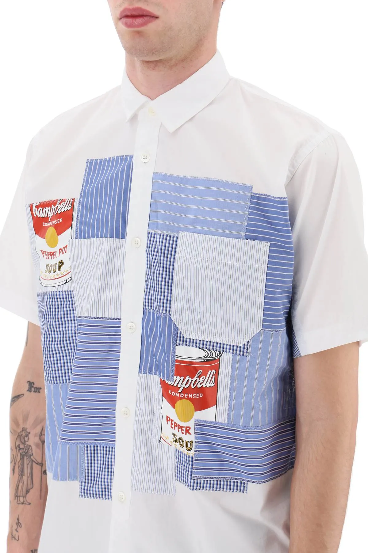 Junya watanabe short sleeve patchwork shirt