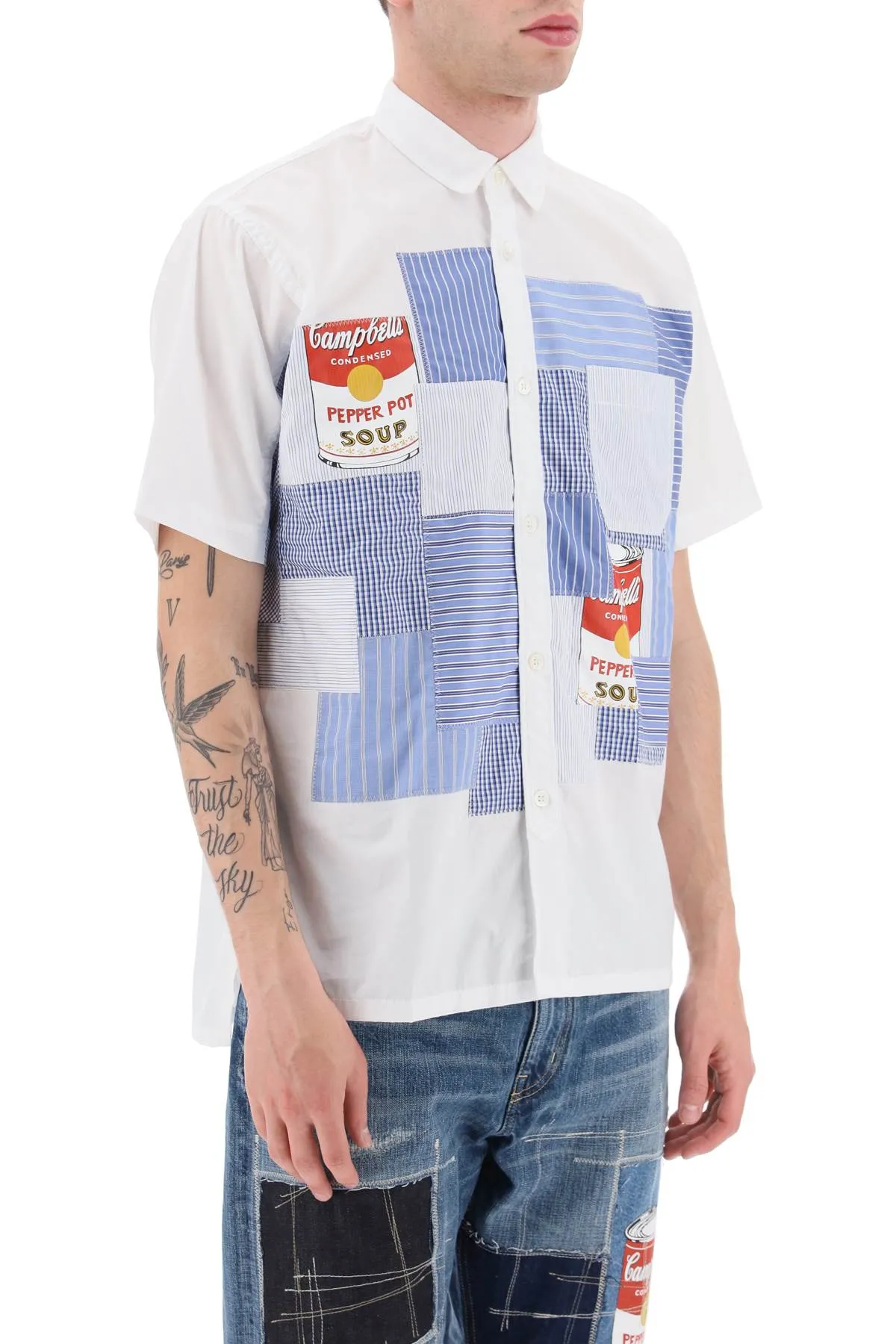 Junya watanabe short sleeve patchwork shirt