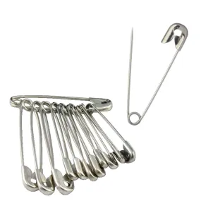 Katzco 100 Piece Safety Pins Set - Coiled Design with Nickel Plated Steel 1-3/4 Inches