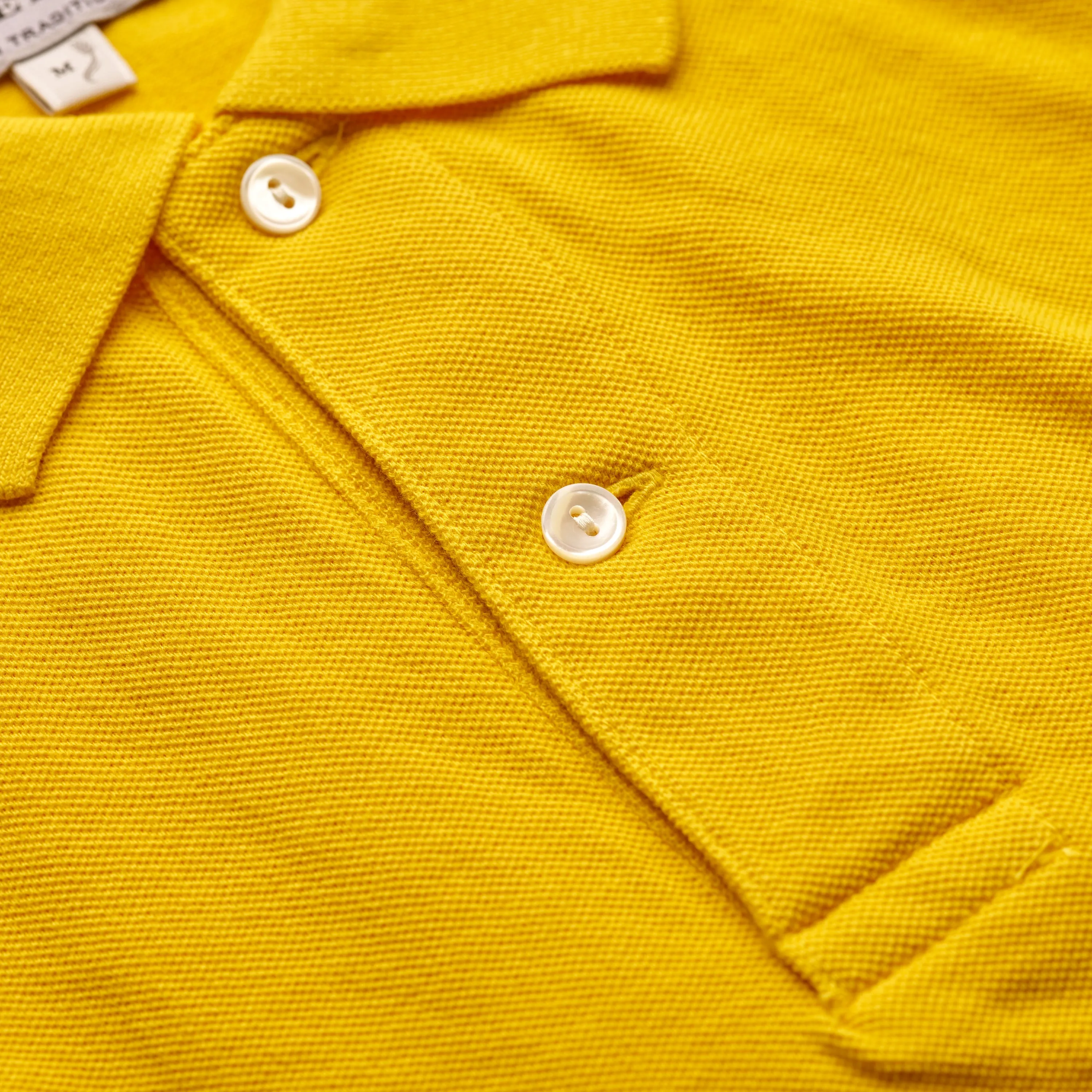 Kenneth Field Riviera Yellow Short Sleeve Knitted Piqué Polo Shirt