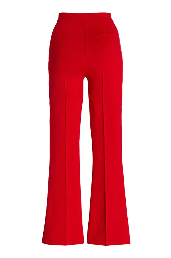 Kick Stretch-Cotton Pants In Subtle Jacquard Red