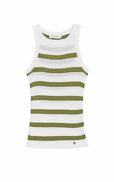 La Petite Etoile Tank Green Stripe