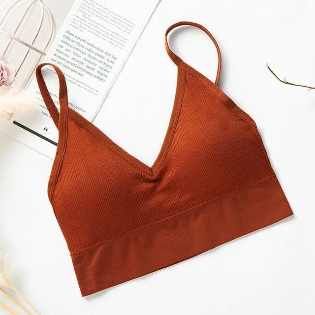 Ladies Tube Top Streetwear Sleeveless Cami Seamless Sports Lingerie Tee Bra Crop Top Bandeau Top Bralette