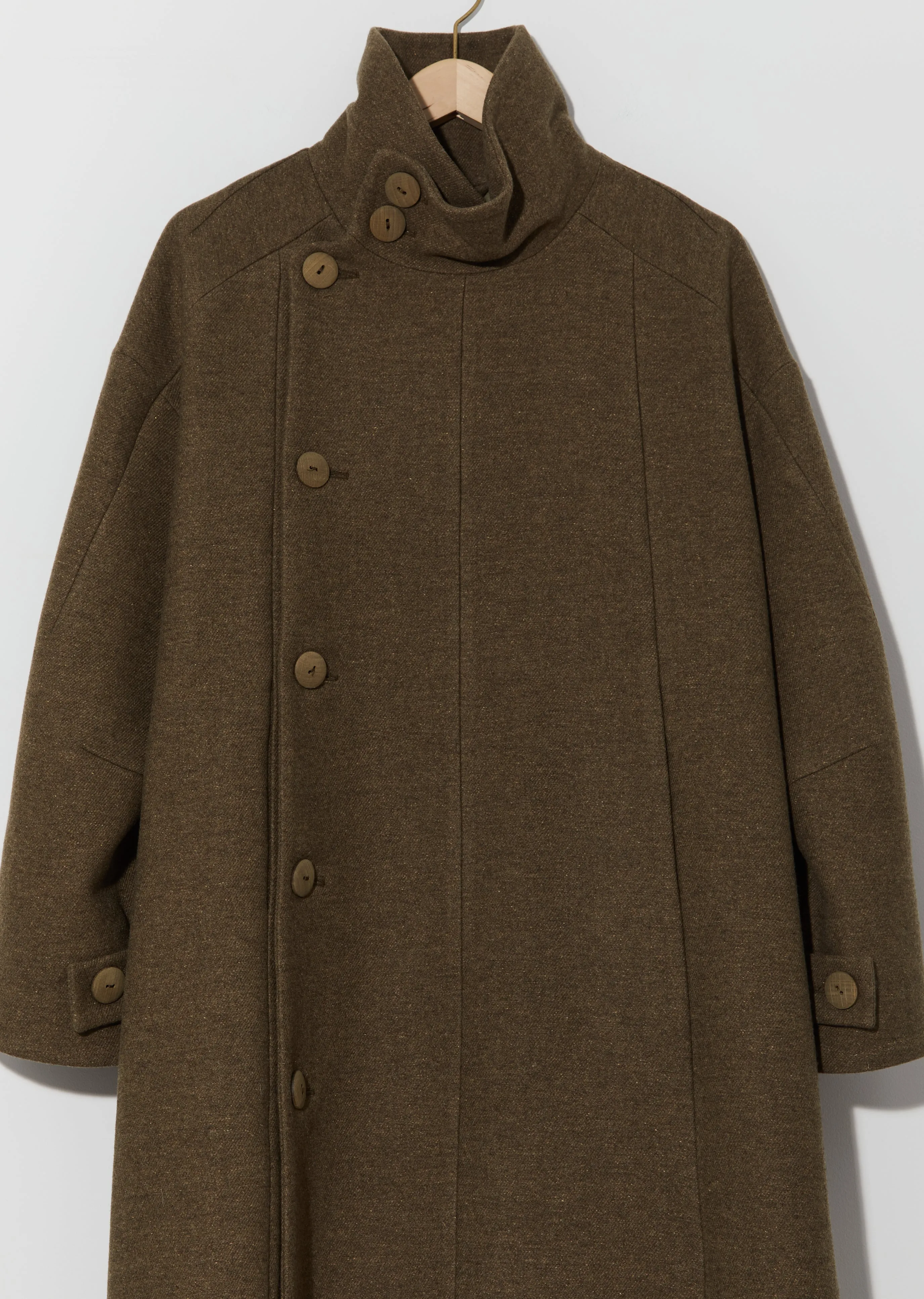 Lambswool Felt Fencer Coat — Khaki