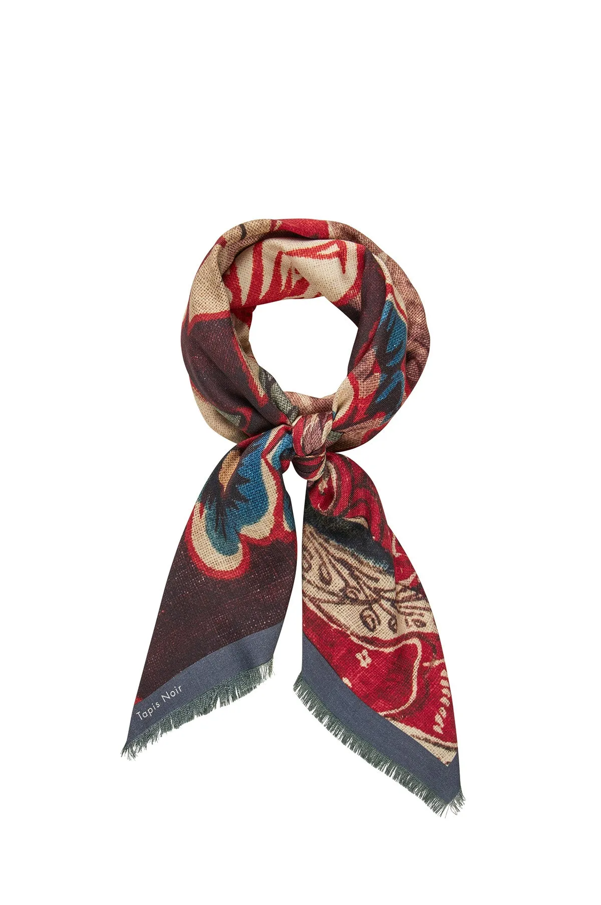 Large Dark Bloom Scarf Bordeaux