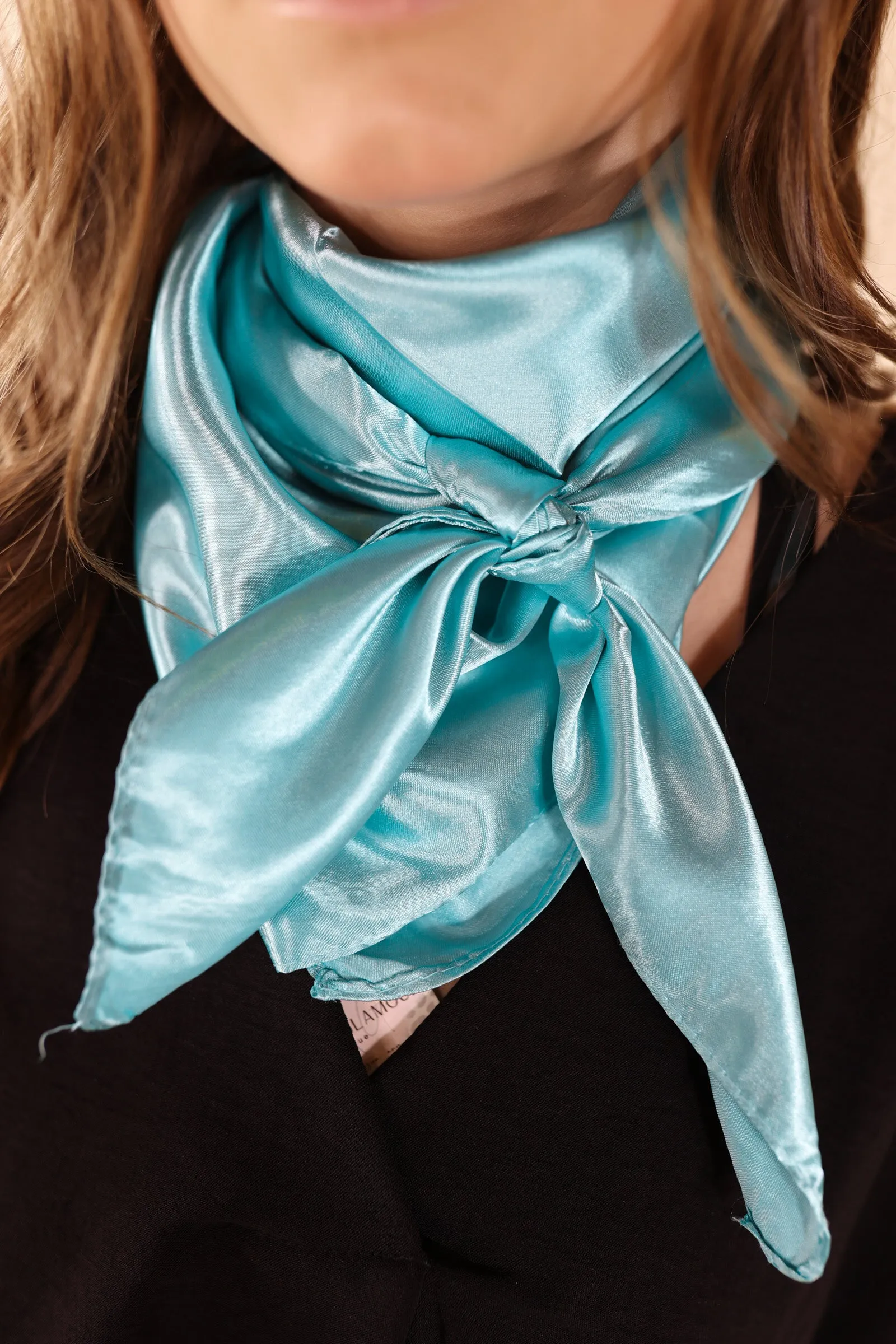 Last Chance | Solid Colored Poly Scarf in Light Turquoise