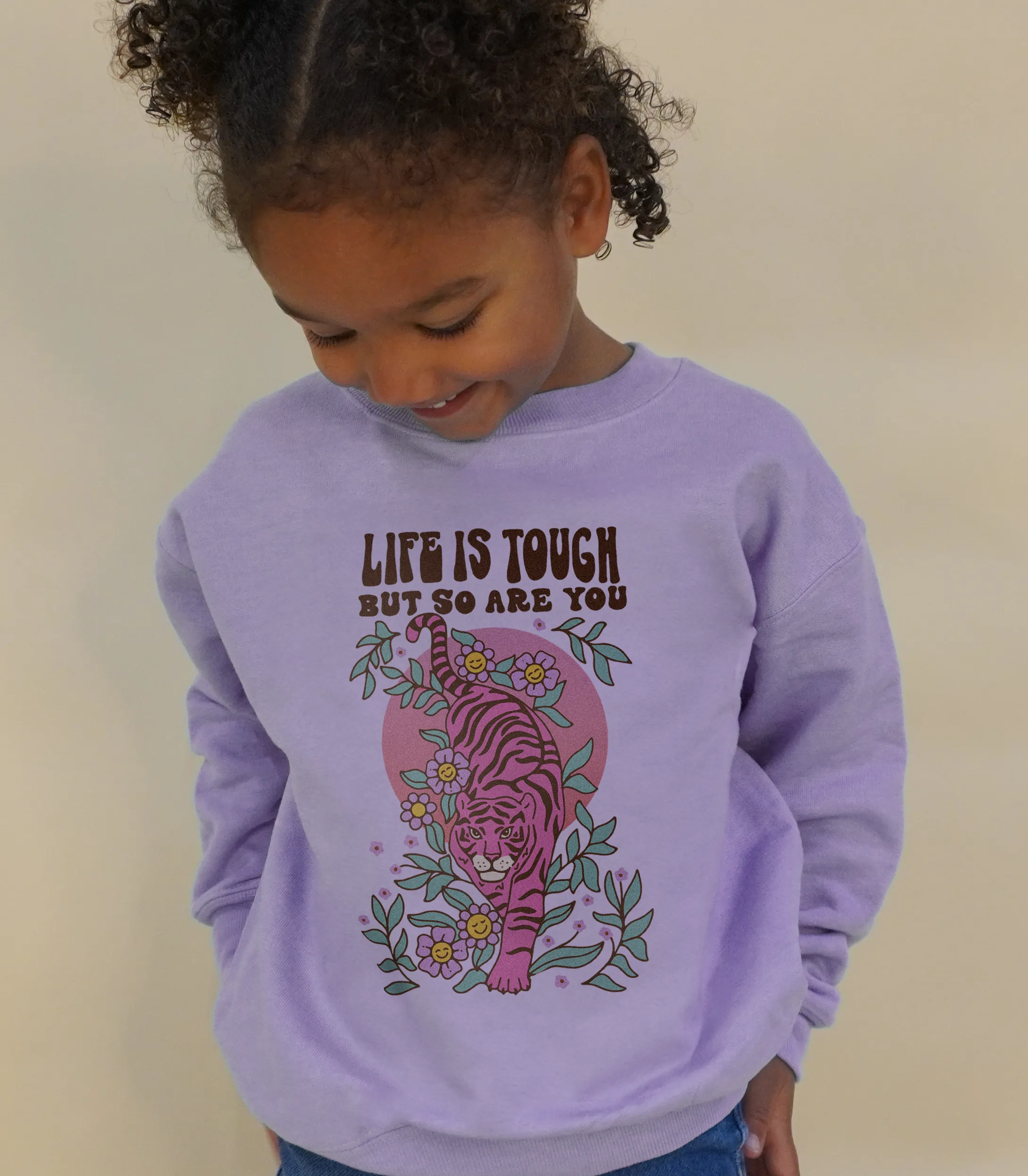 Life Is Tough But So Are You (Tiger) - Youth Sweatshirt