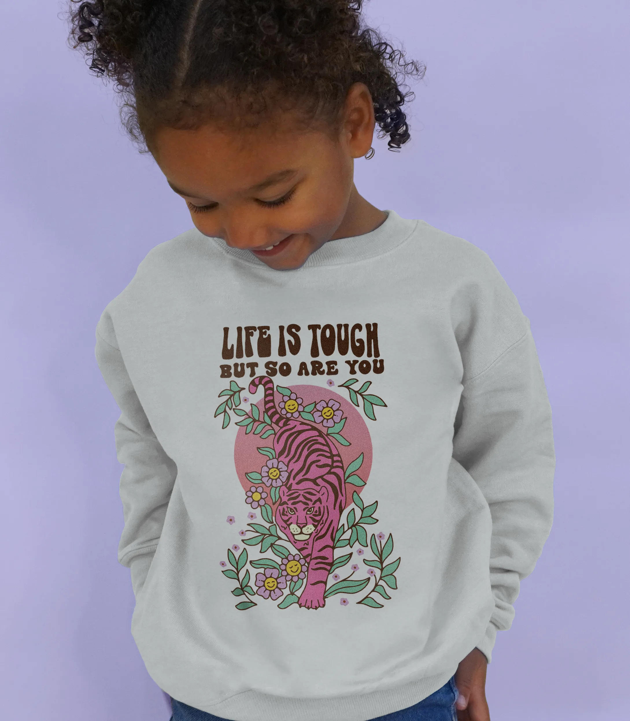 Life Is Tough But So Are You (Tiger) - Youth Sweatshirt