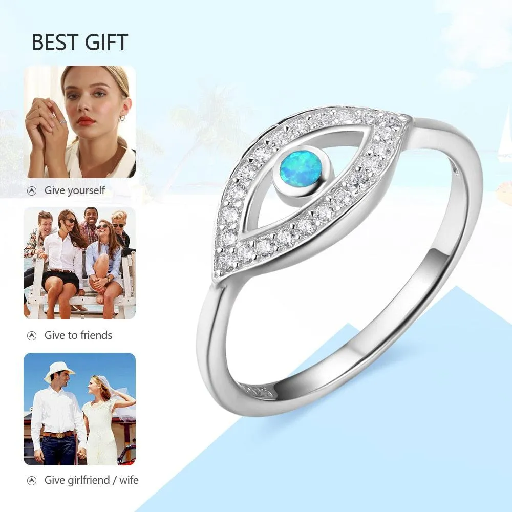 Lively Silver Stone Engraved Ring For Women